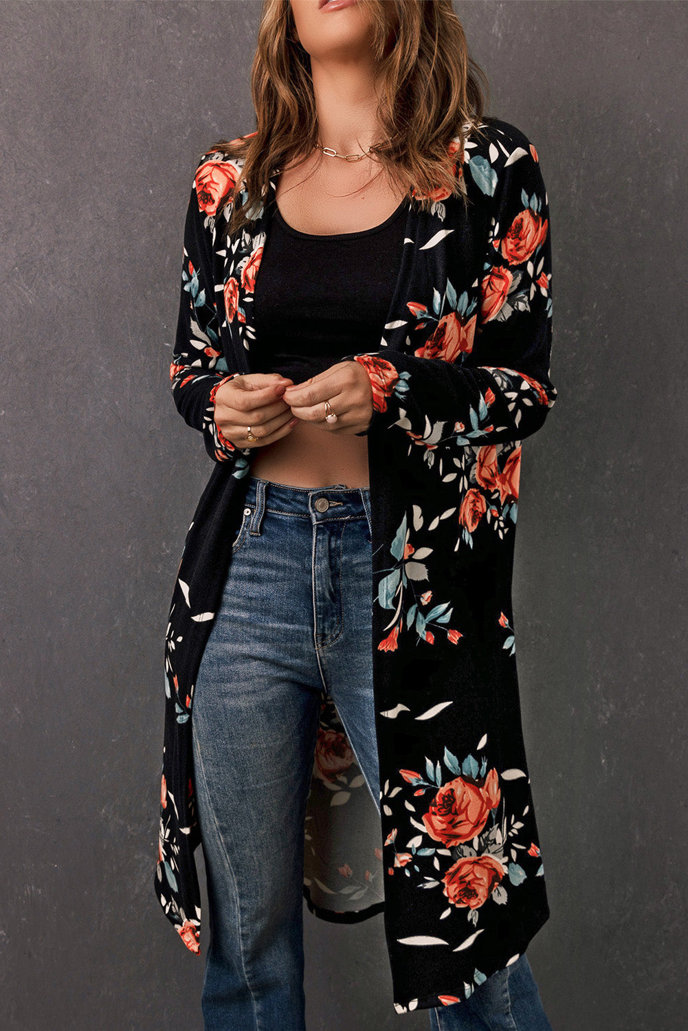 Printed Longline Cardigan