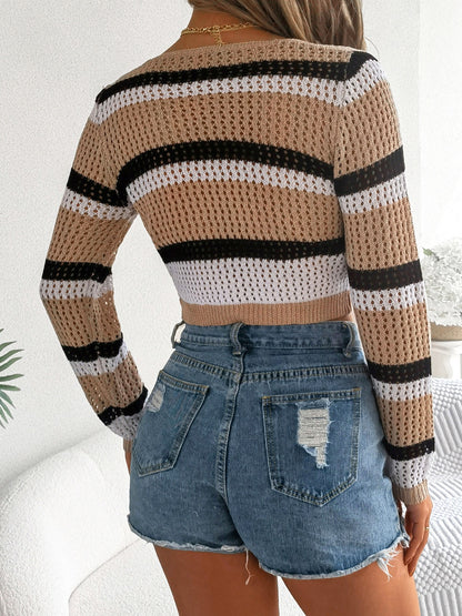 Tied Long Sleeve Knit Top