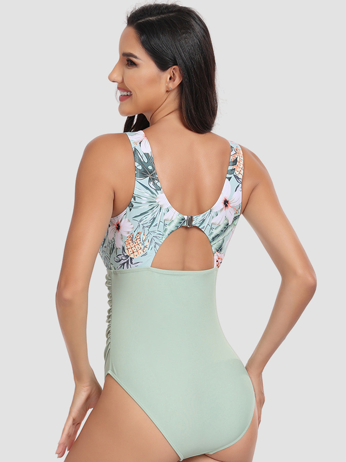 Elegant Print Cutout One-Piece