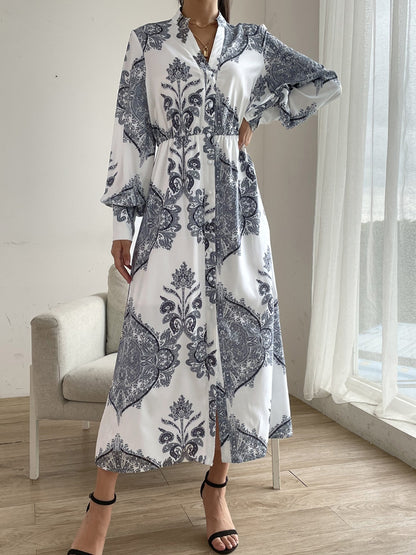 Lantern Sleeve Midi Dress