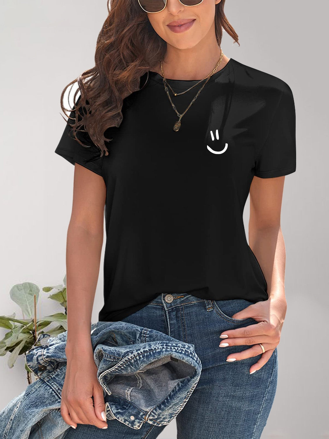 Smile Graphic Short Sleeve T-Shirt