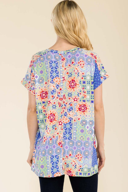 Celeste Short Sleeve Floral Blouse