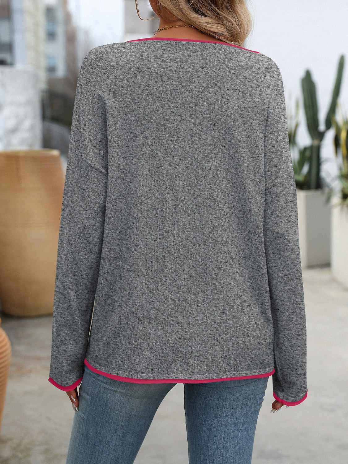 Contrast Round Neck Sweater