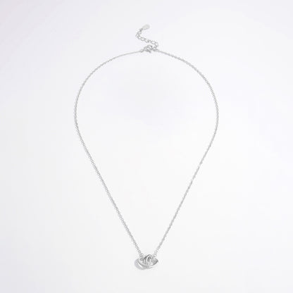 Sterling Silver Inlaid Zircon Heart Necklace