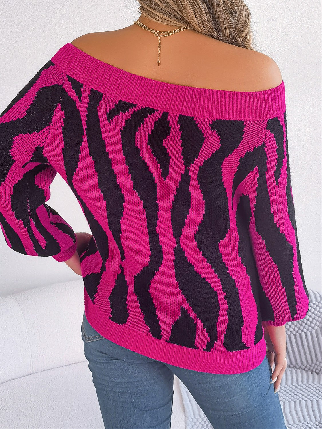 Animal Print Long Sleeve Sweater