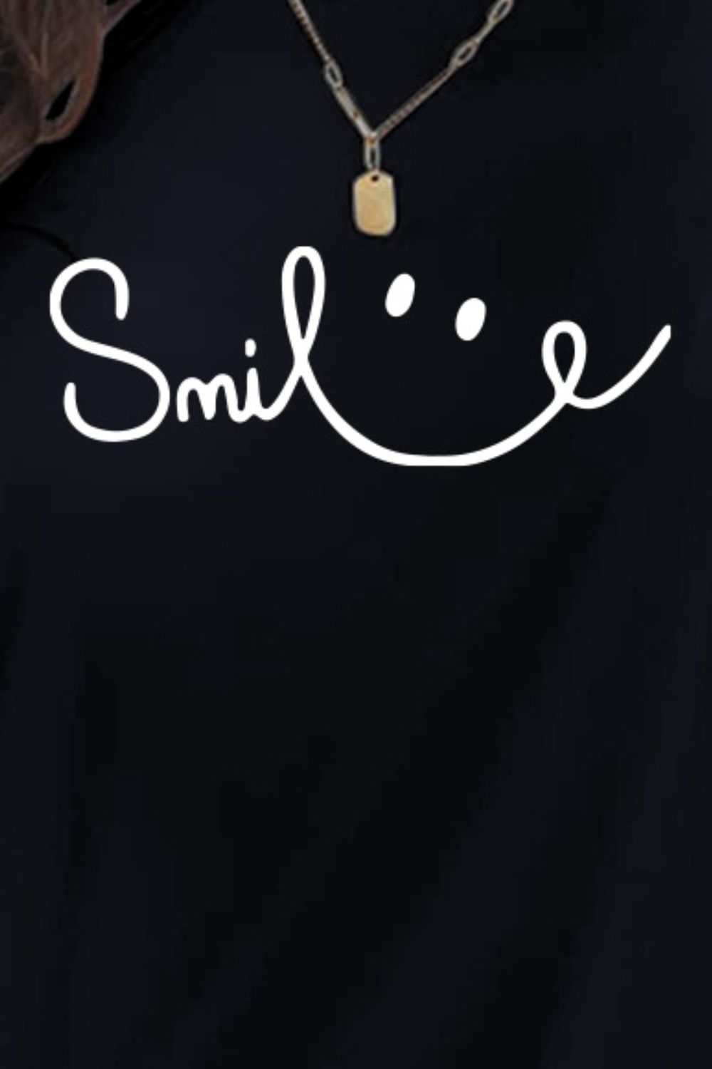 Smile Round Neck Short Sleeve T-Shirt