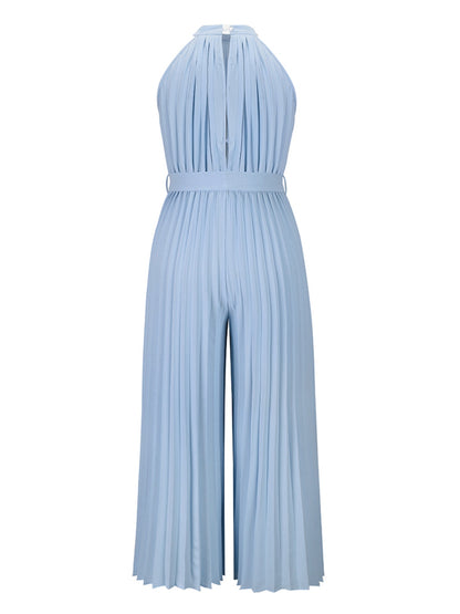 Cutout Pleated Sleeveless Jumpsuit