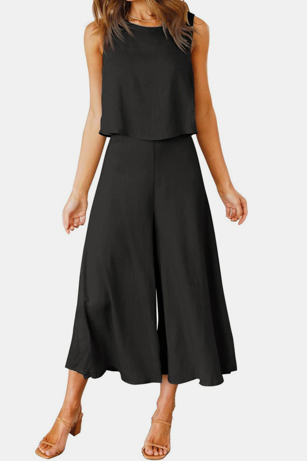 Top and Wide Leg Pants Set