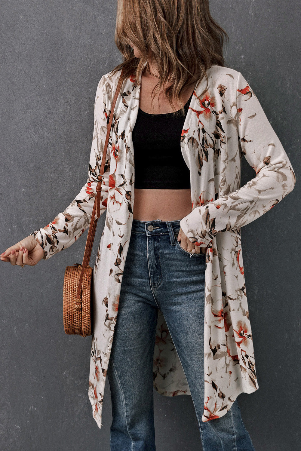 Printed Longline Cardigan