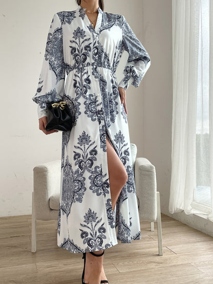 Lantern Sleeve Midi Dress