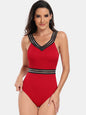 V-Neck One-Piece Swimwear