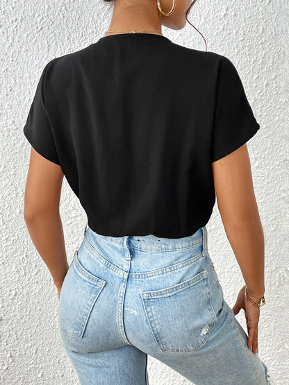 Short Sleeve Ruched Bodysuit