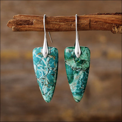 Natural Stone Geometric Shape Earrings