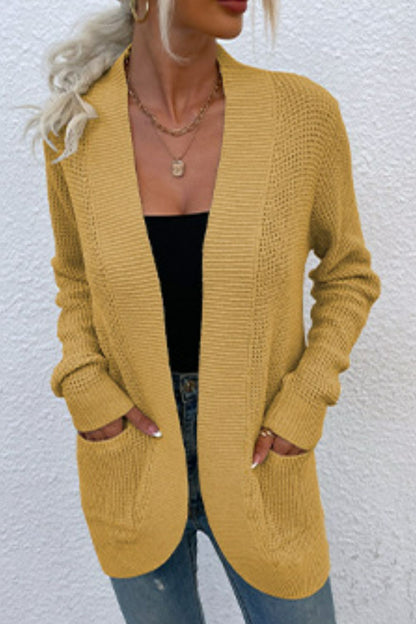 Rib-Knit Cardigan with Pockets