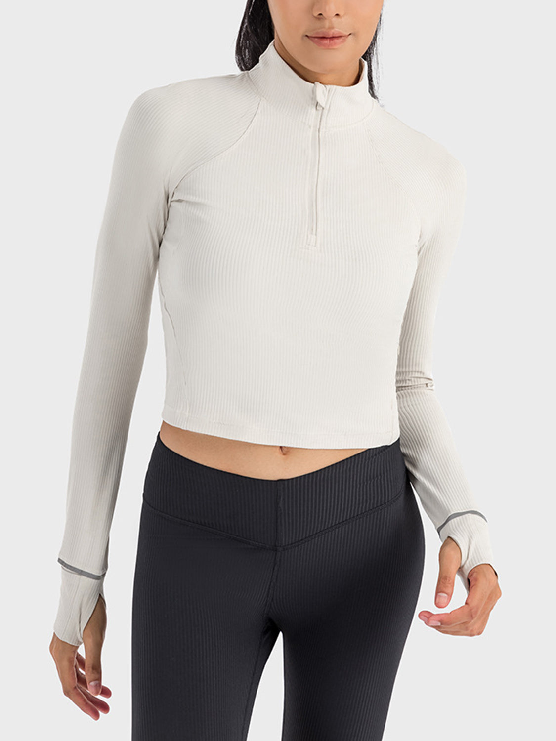 Mock Neck Half Zip Sports Top