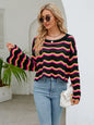 Round Neck Flare Sleeve Knit Top