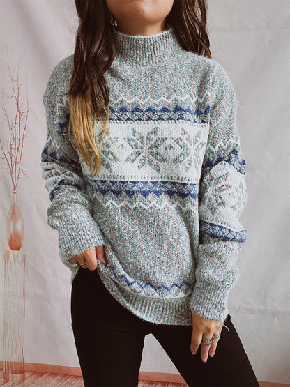 Geometric Dropped Shoulder Sweater