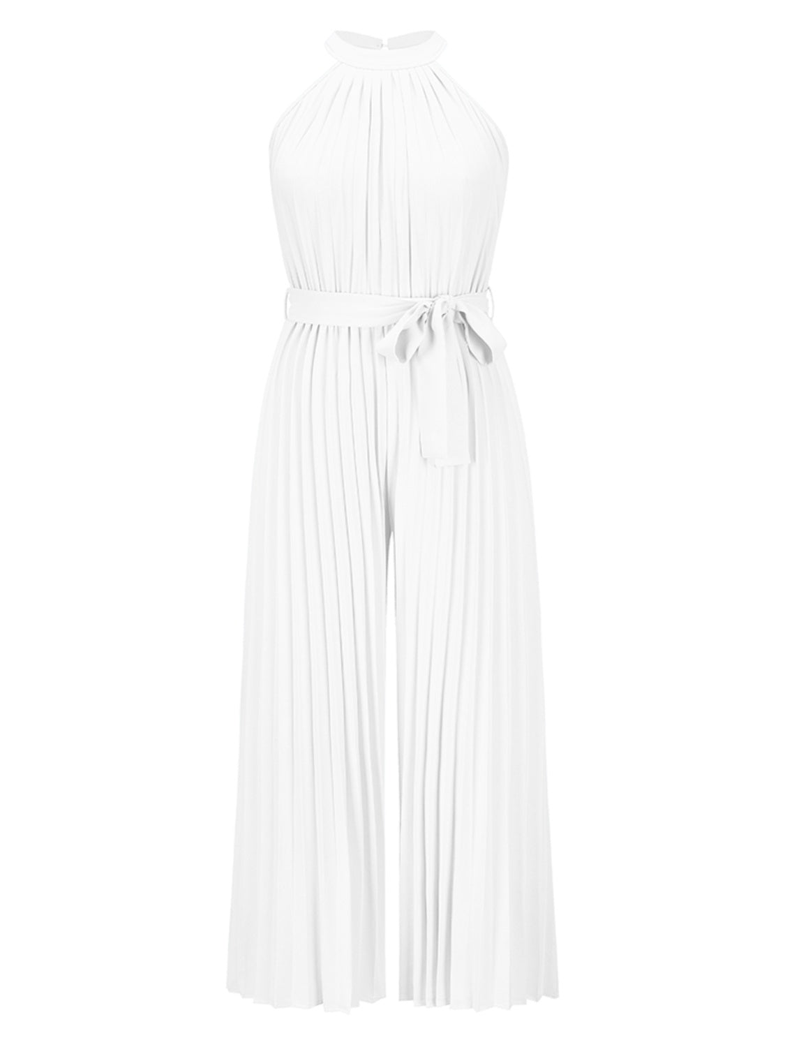 Cutout Pleated Sleeveless Jumpsuit