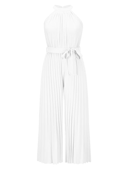 Cutout Pleated Sleeveless Jumpsuit