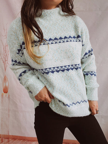 Geometric Dropped Shoulder Sweater