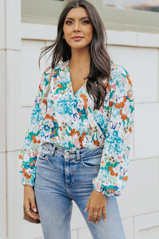 Floral Balloon Sleeve Bodysuit