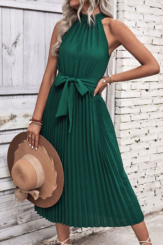 Pleated Midi Dress