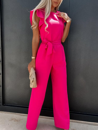 Ruffled Round Neck Jumpsuit