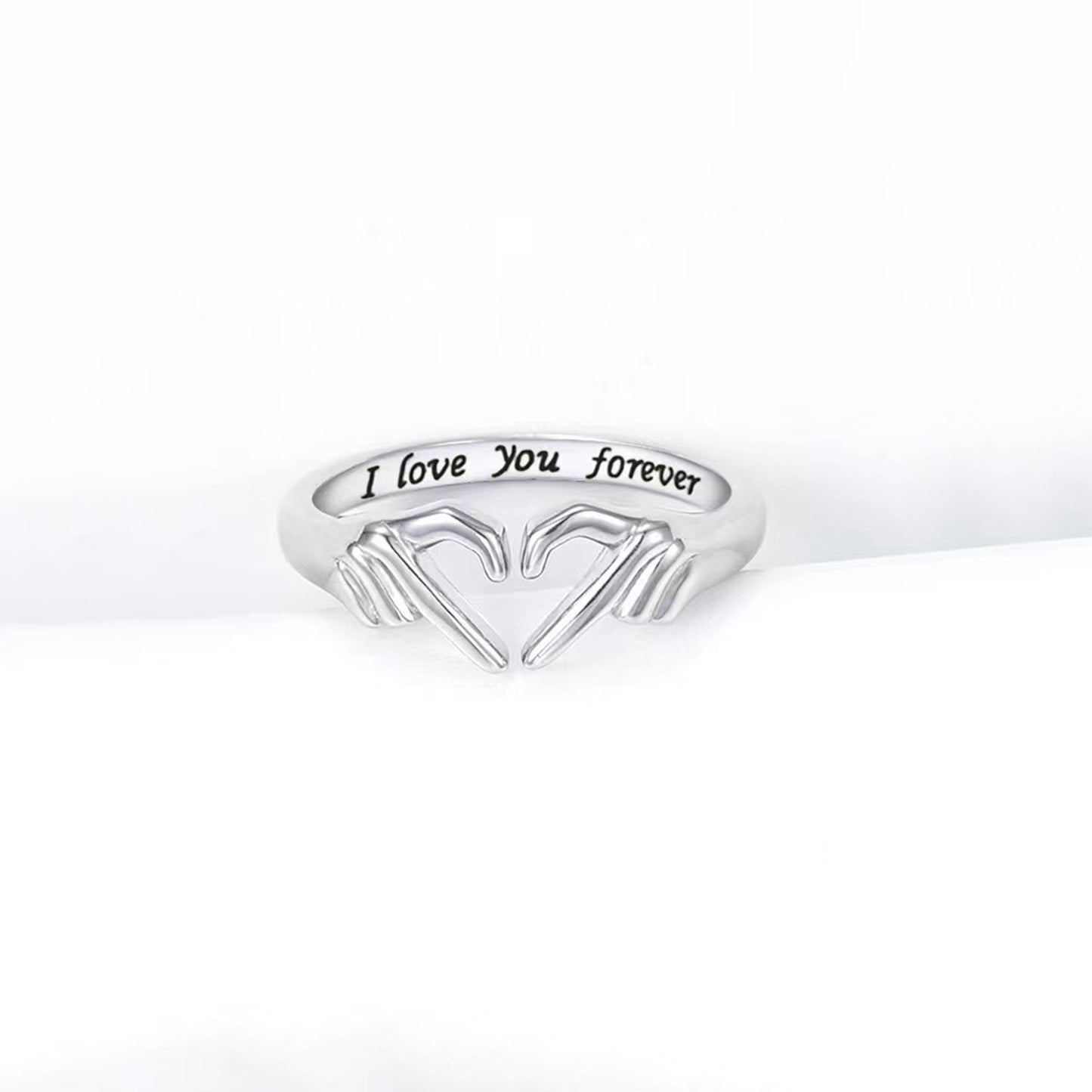 Heart Shape 925 Sterling Silver Open Ring