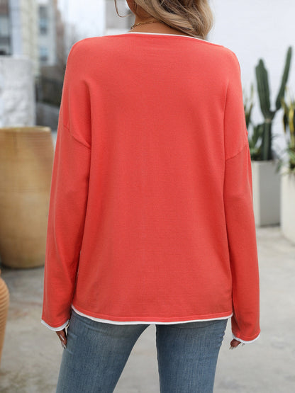 Contrast Round Neck Sweater