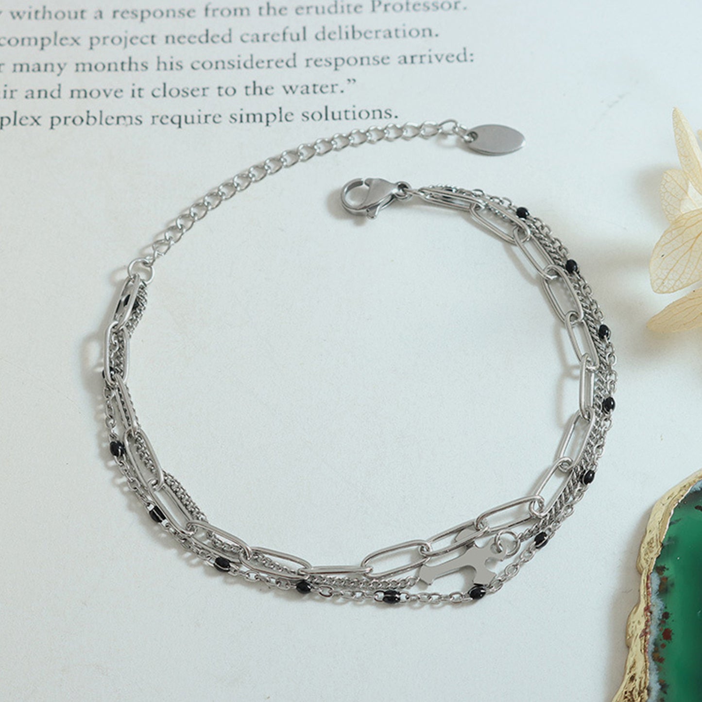 Titanium Steel Three-Layered Bracelet - Elegant Aura Boutique