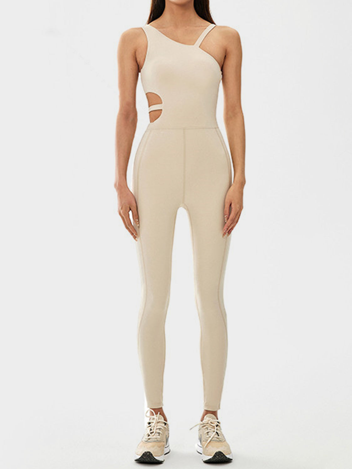 Asymmetrical Neck Active Jumpsuit