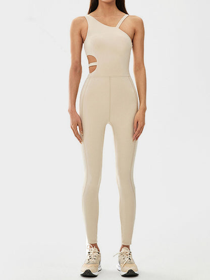 Asymmetrical Neck Active Jumpsuit