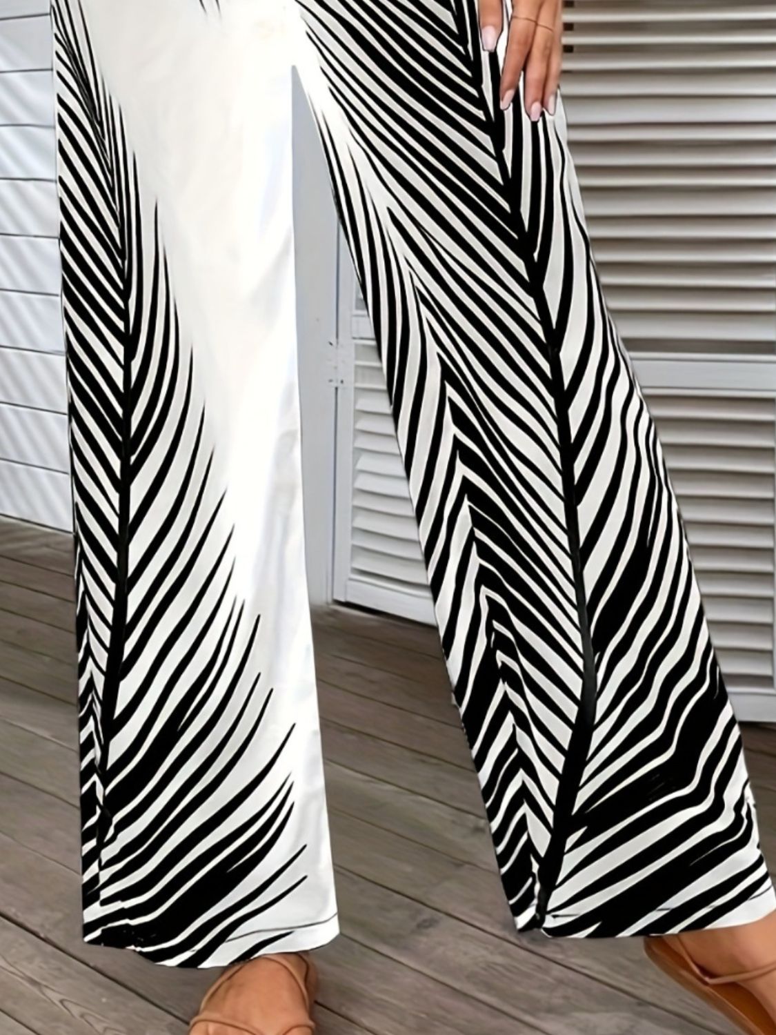 Printed Wide Leg Pants - Elegant Aura Boutique