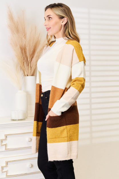 Woven Right Color Block Cardigan