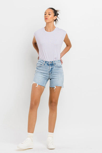 High Rise Denim Shorts