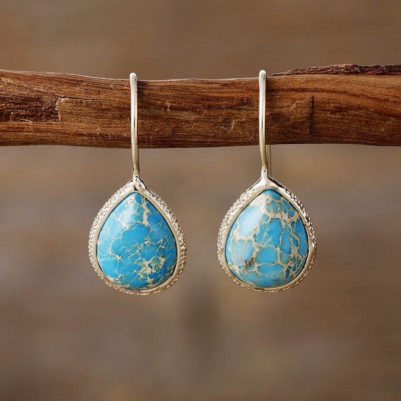 Natural Stone Teardrop Shape Earrings