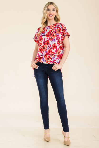 Celeste Short Sleeve Floral Blouse