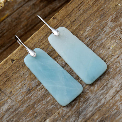 Natural Stone Rectangle Earrings