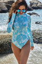 Printed Long Sleeve One-Piece Swimwear