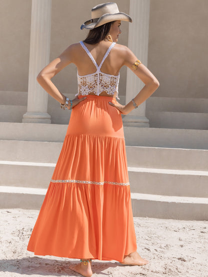 High Waist Maxi Tiered Skirt - Elegant Aura Boutique