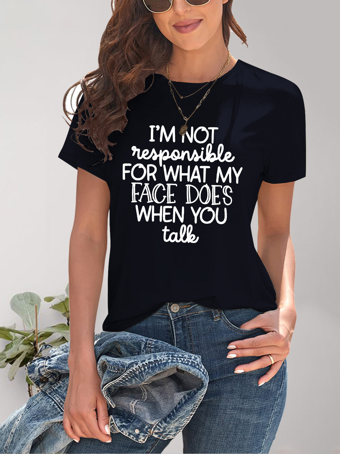 Text Art Round Neck T-Shirt