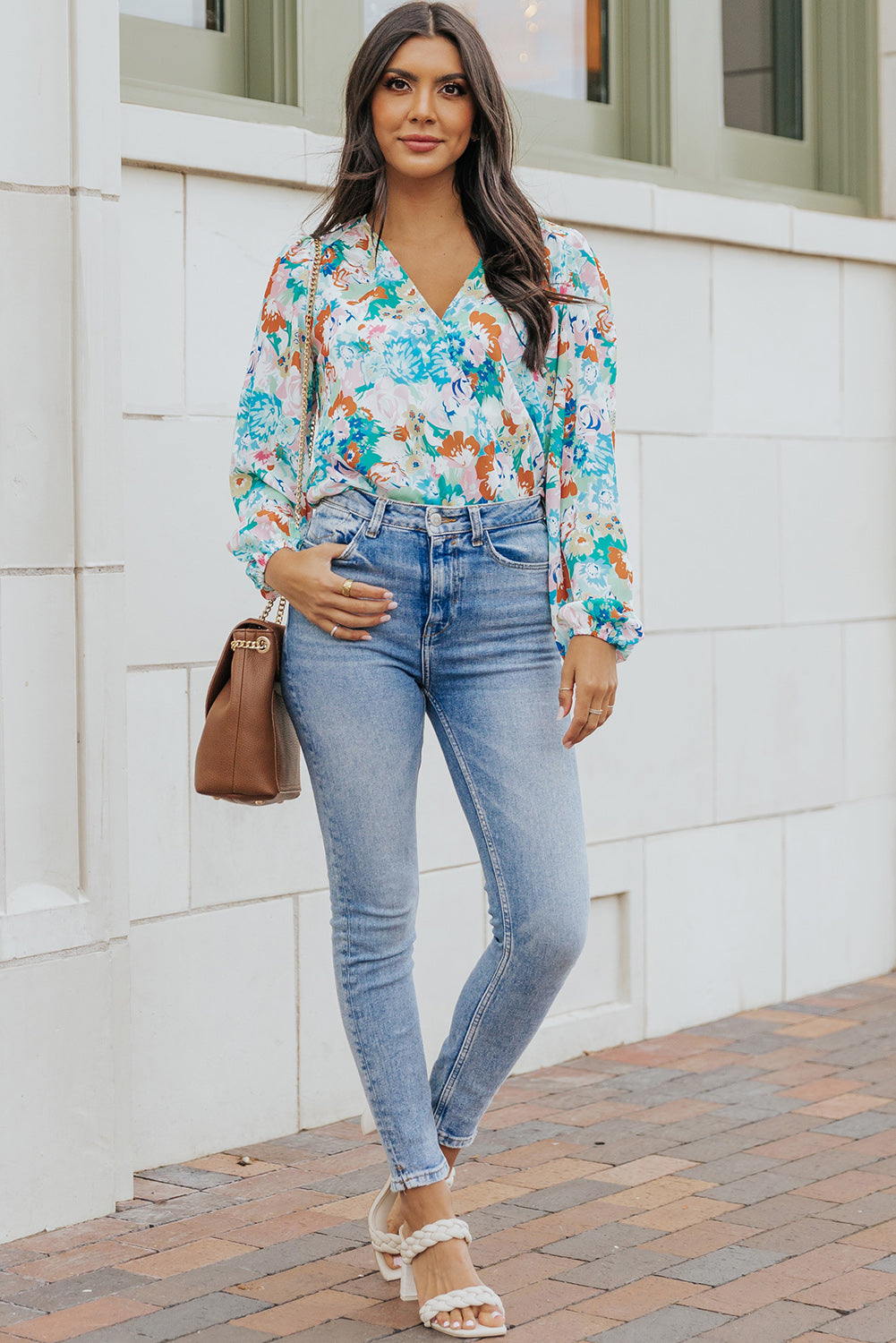 Floral Balloon Sleeve Bodysuit