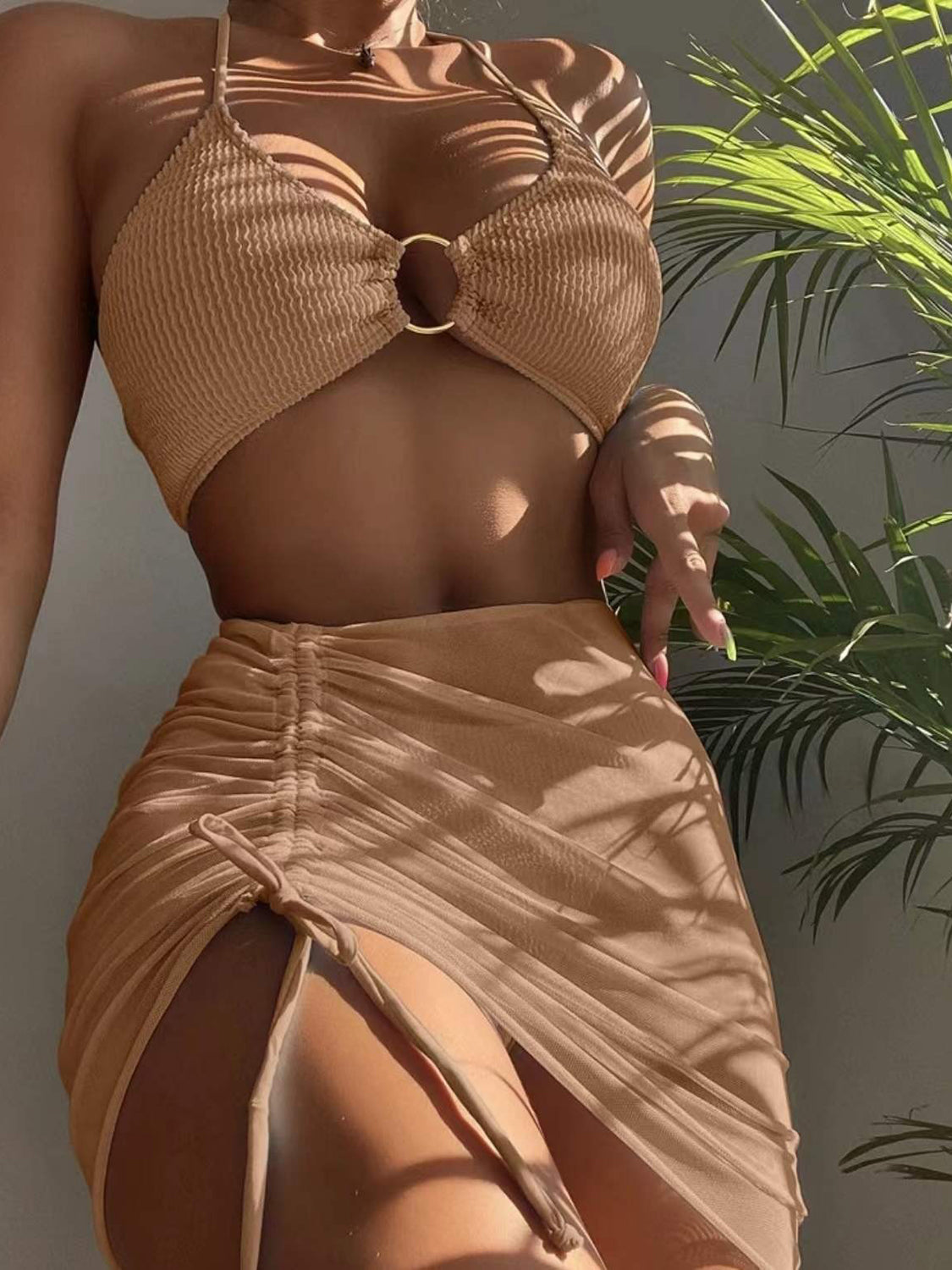 Halter Neck Three-Piece Swim Set