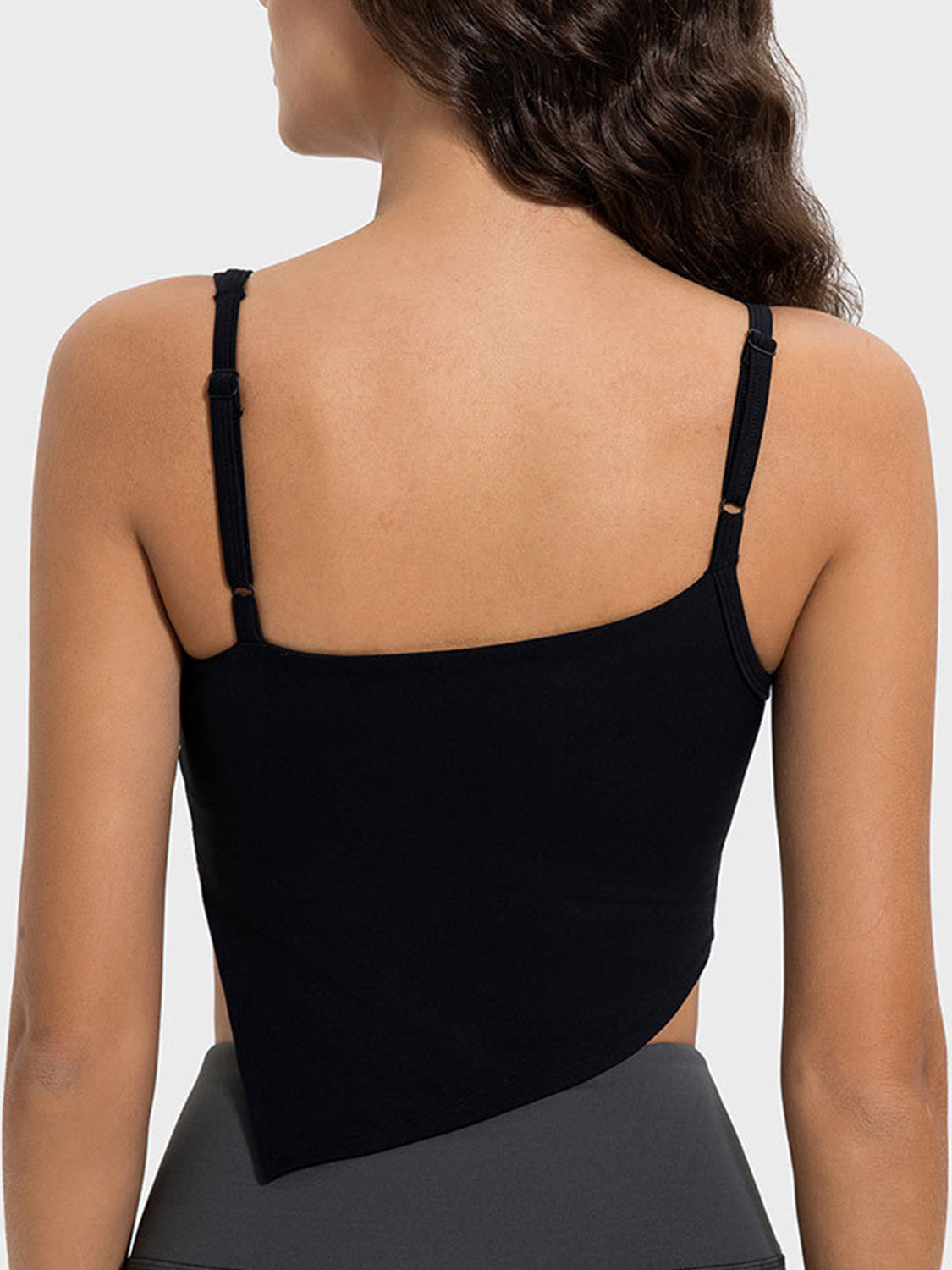 Slit Asymmetrical Neck Active Top