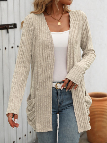 Long Sleeve Ribbed Cardigan