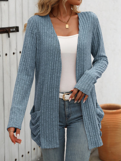 Long Sleeve Ribbed Cardigan