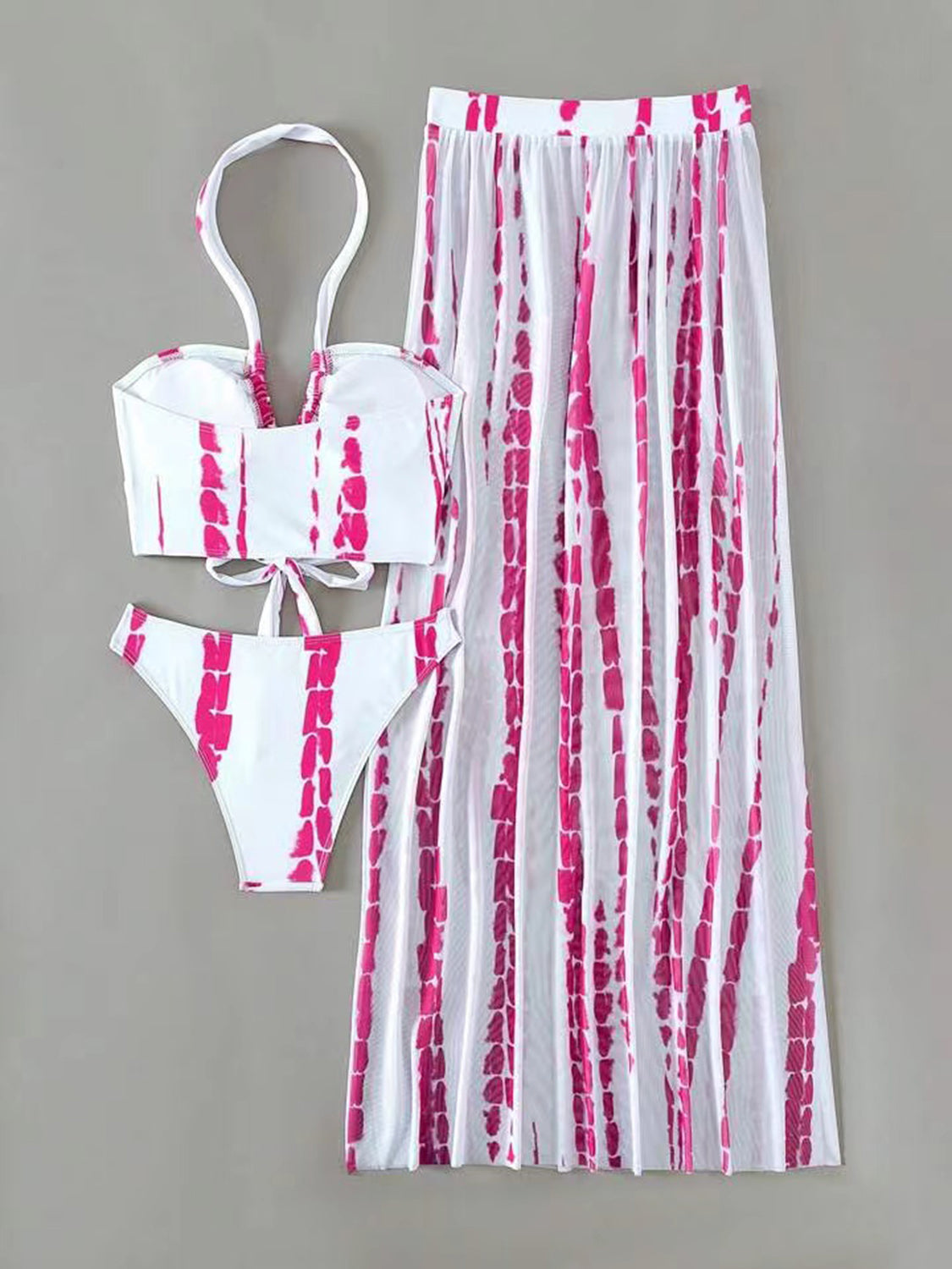 Radiant Halter Neck Three-Piece Swim Set