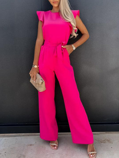 Ruffled Round Neck Jumpsuit