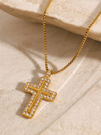 18K Gold-Plated Cross Necklace