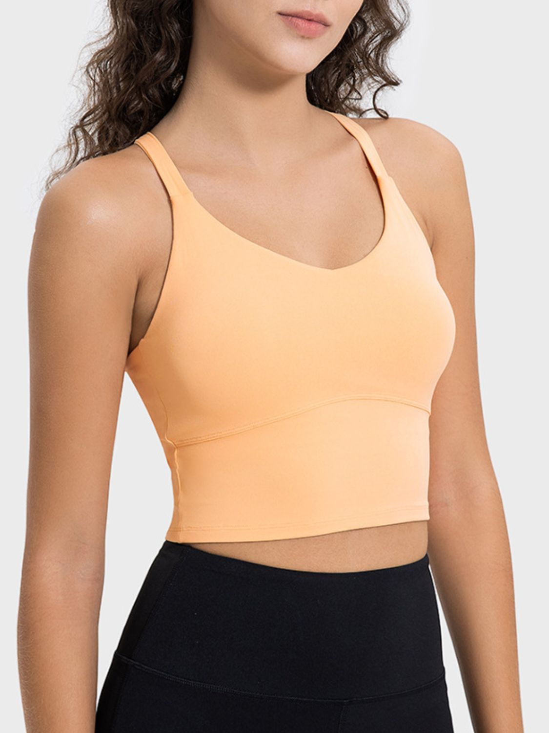 Crisscross Round Neck Active Top